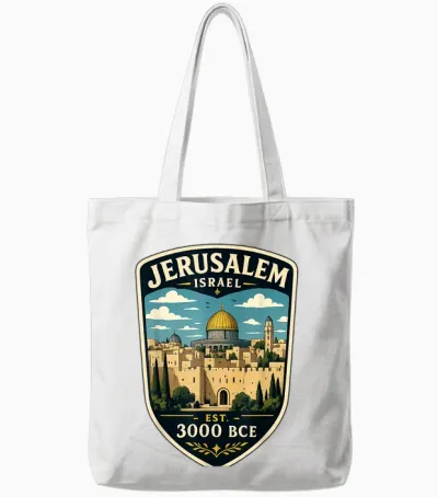 Voyage En Famille à Jérusalem Israël Vacances à Jérusalem Tote Bags - White