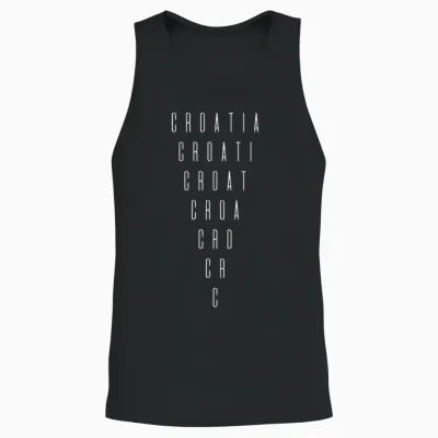 Croatia Inverted Triangle Word Croatian Unisex Tank Top - Black