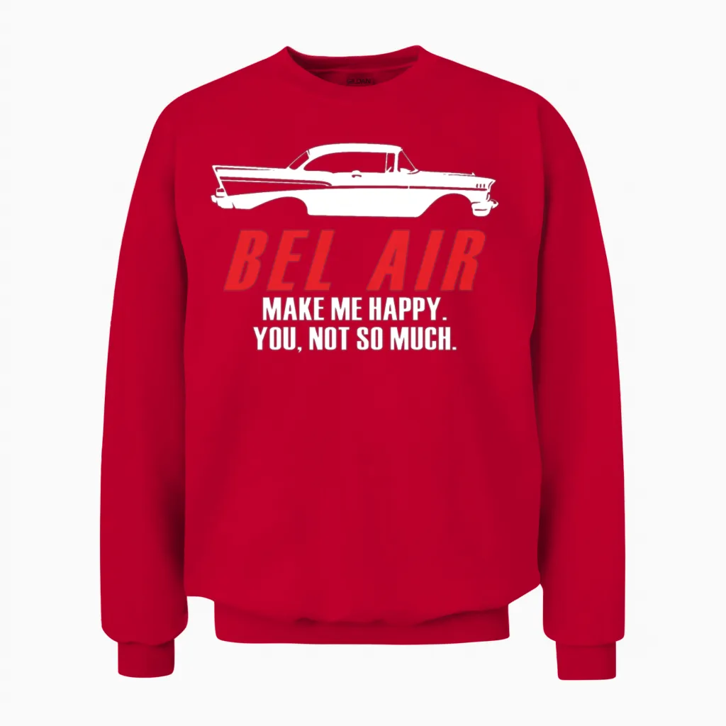 Bel Air Make Me Happy You Not So Much Unisex Sweatshirt in Red