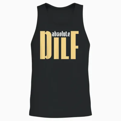 Funny Sayings Dilf Unisex Tank Top - Black