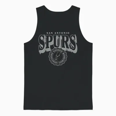 Nba – San Antonio Spurs – Curved Crest Unisex Tank Top - Black