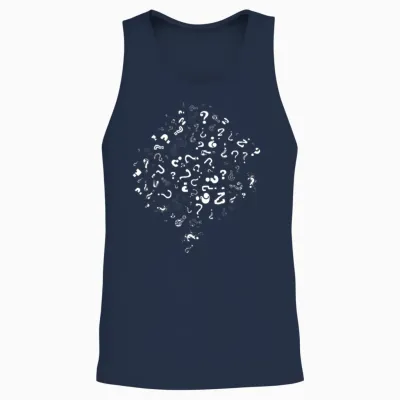 Question Marks Philosophical Questioning Unisex Tank Top - Navy
