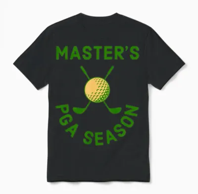 Masters Pga Season Retro Unisex T-Shirt - Black