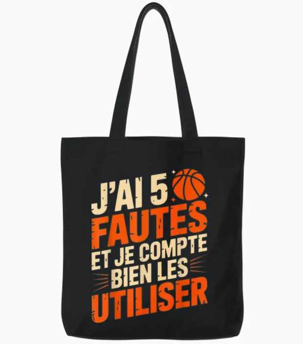 Humour Falls Basketball Gift Men's Basketball Fan Tote Bags in Black