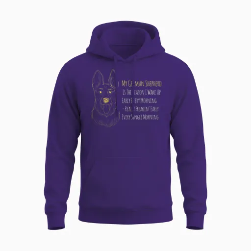 German Shepherd Gsd Dog Breed Pet Doggo Puppy Gift Unisex Hoodie - Purple