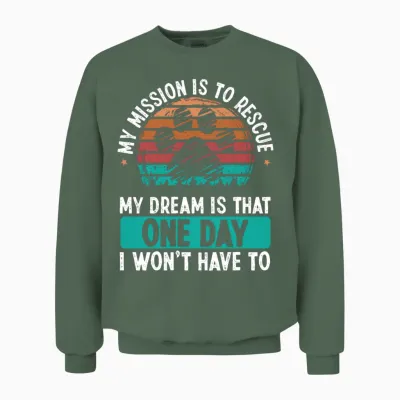 Dog Rescuer Vintage Shelter Dogs Adopt Dogs Animal Unisex Sweatshirt - Military Green