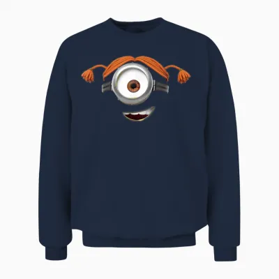 Despicable Me Minions Carl Pigtails Graphic Unisex Sweatshirt - Navy