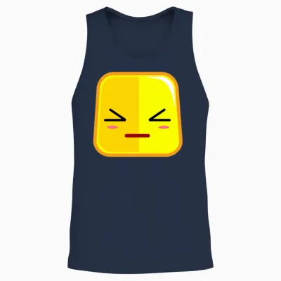 Funny Face Unisex Tank Top - Navy
