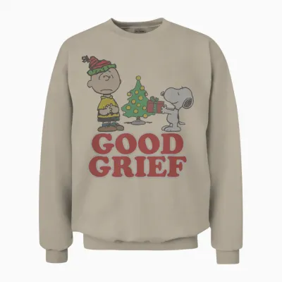 Peanuts Charlie Brown Goof Grief Christmas Unisex Sweatshirt - Sand