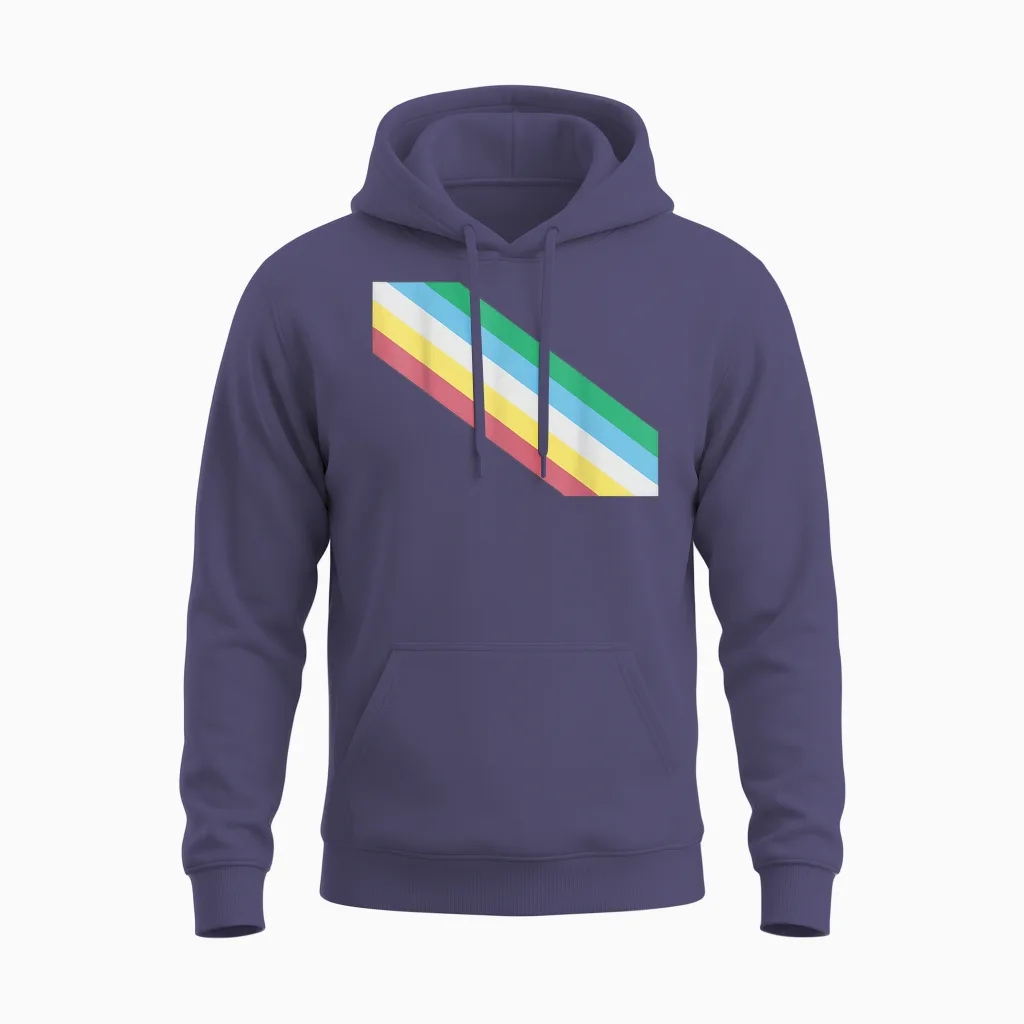 Disability Pride Flag, Disabilities Month, Disability Unisex Hoodie in Heather Sport Dark Navy
