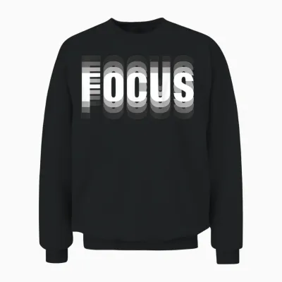 Focus Cool Trippy Optical Illusion T-Shirt, Black Unisex Sweatshirt - Black