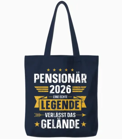 Pensionär 2026 Real Legend Leaves Terrain Pension Tote Bags - Navy