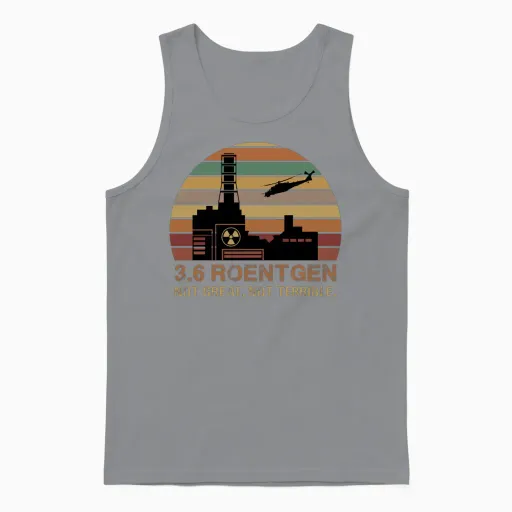 Roentgen 3.6 Not Great Not Terrible Meme Unisex Tank Top in Sport Grey