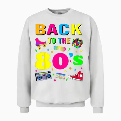 80s Retro Motto I Love 80's Unisex Sweatshirt - White