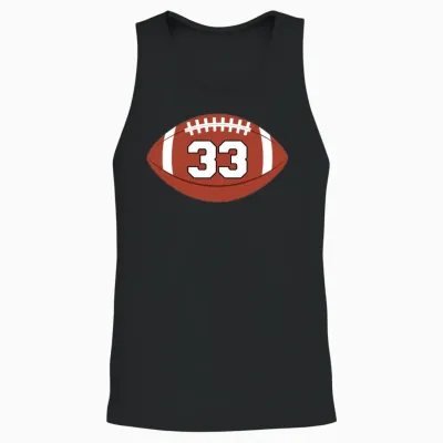 Football Favorite Lucky Jersey Number #33 Unisex Tank Top - Black