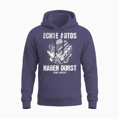 Echte Autos Haben Durst Und Keine Ladezeit Verbrennermotor Unisex Hoodie - Heather Sport Dark Navy