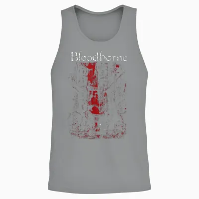 Bloodborne Red City Background with Logo Video Game Unisex Tank Top - Sport Grey
