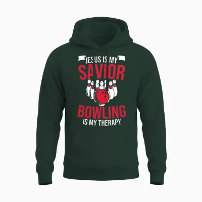 Funny Christian Jesus Bowling Design Unisex Hoodie - Forest