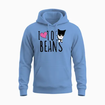 I Love Toe Beans Unisex Hoodie - Carolina Blue