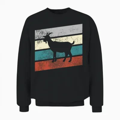 Goat Retro Unisex Sweatshirt - Black