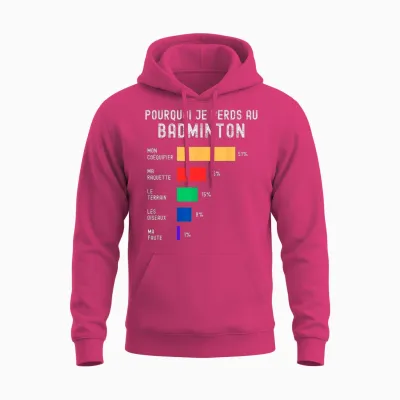 Maillot Badminton Je Peux Pas J'ai Badminton Gift Idea Bad T-Shirt, Black, S Unisex Hoodie - Heliconia