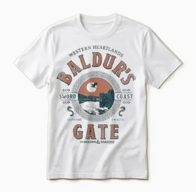 Dungeons & Dragons Adventure Awaits at Baldur's Gate Unisex T-Shirt - White