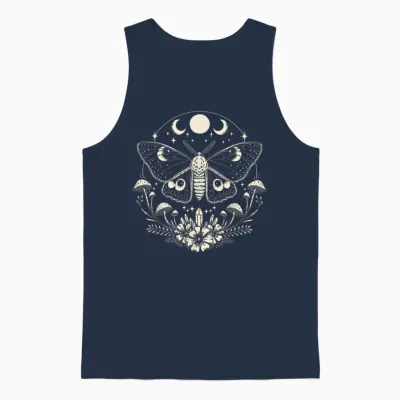 Butterfly Grunge Fairycore Therian Cute Mottenästhetik Y2k Unisex Tank Top - Navy