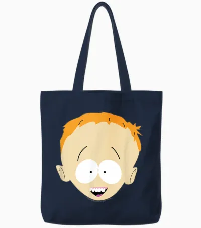 South Park Timmy Smile Face Halloween T-Shirt, Red, S Tote Bags - Navy