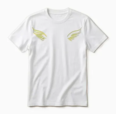 Golden Wings Flying Angel Glitter Unisex T-Shirt - White