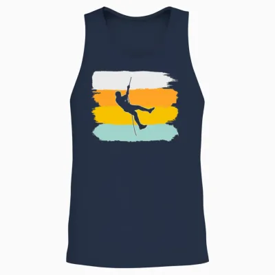 Climbing Retro Unisex Tank Top - Navy