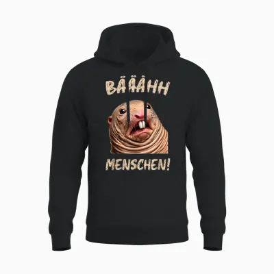 Funny T-Shirt with German Text "ich Hasse Menschen" [german Language], Black Unisex Hoodie - Black