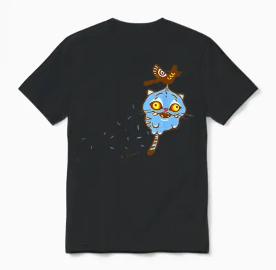 Funny Demon Hunters Tiger and Bird Kawaii Unisex T-Shirt - Black