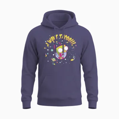 Nickelodeon Invader Zim Gir Wants Tacos Unisex Hoodie - Heather Sport Dark Navy
