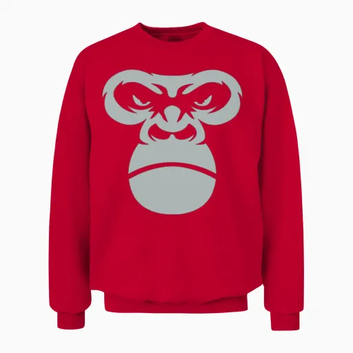 Gorilla Unisex Sweatshirt in Red