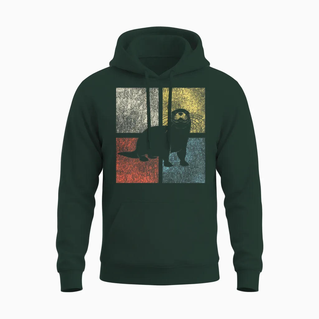 Otter Retro Vintage Unisex Hoodie - Forest