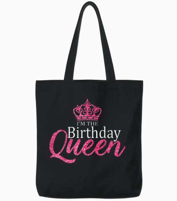 I'm the Birthday Queen Coole Passende Geburtstagsparty Für Paare Tote Bags in Black