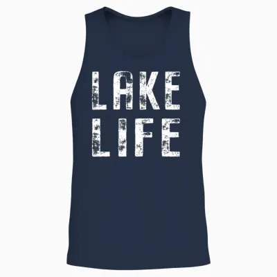 Lake Life Unisex Tank Top - Navy