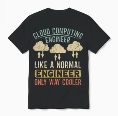 Cloud Computing Engineer Definition Retro Computer Unisex T-Shirt - Black