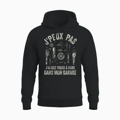 Funny Dad Bricoleur J'peux Pas Bricoleur Gift Garage Unisex Hoodie - Black