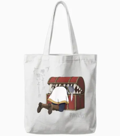 Frieren: Beyond Journey's End Frieren Eaten by a Mimic Anime Tote Bags - White