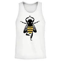 Funny Bee Yoga Unisex Tank Top - White – 2