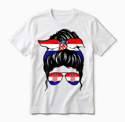 Kroatisches Mädchen Kroatien Kroatische Flagge Stolze Kroatische Frau Unisex T-Shirt - White
