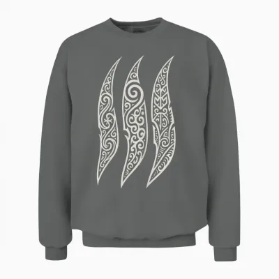 Maori Tribal Pattern New Zealand Rugby Unisex Sweatshirt - Graphite Heather