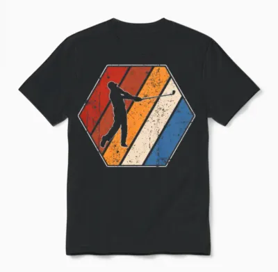 Golf Retro Unisex T-Shirt - Black