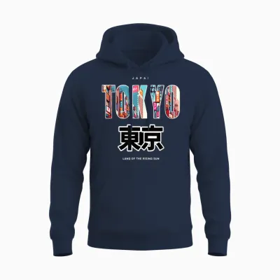 Manga Tokyo Anime Japanese Merch Kawaii Men Women Kids T-Shirt, Black, S Unisex Hoodie - Navy