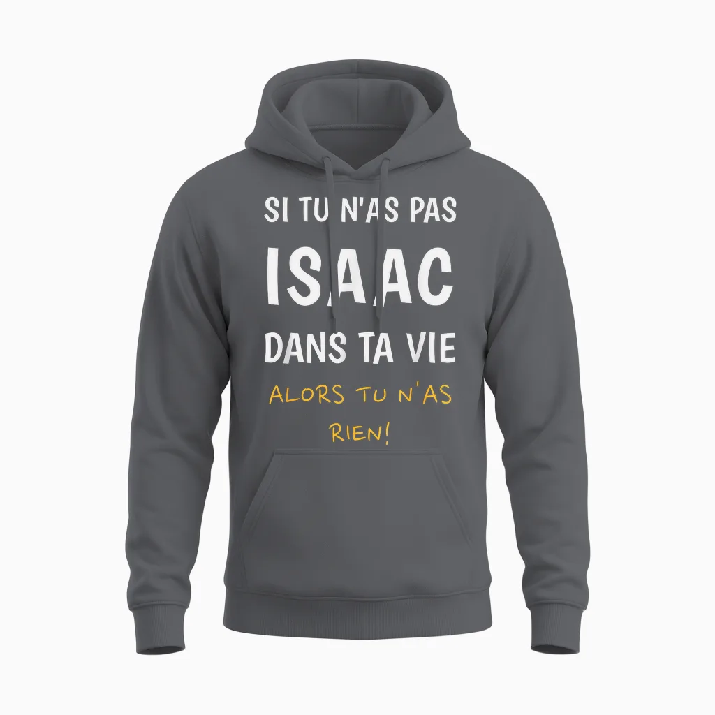 Funny Name Isaac Funny Gift Idea for Isaac Unisex Hoodie in Charcoal