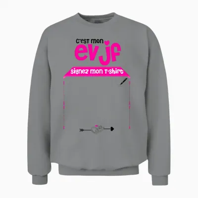 C'est Mon Evjf Sign My Funny Bride Future T-Shirt, Black, S Unisex Sweatshirt - Sport Grey