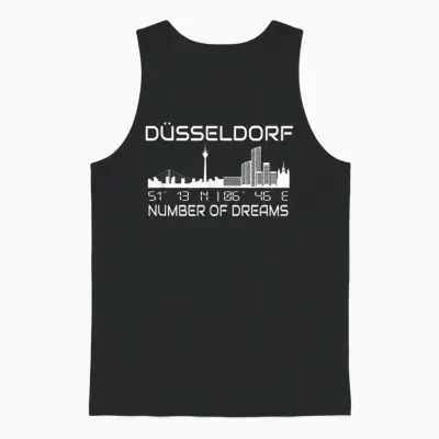 Skyline Düsseldorf Koordinaten Gps Geographie Silhouette Unisex Tank Top - Black