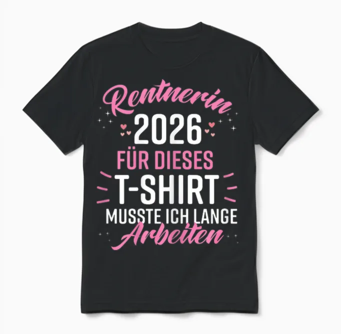 Retirement 2026 Retirement Pension Decoration Pensioner 2026 Unisex T-Shirt in Black