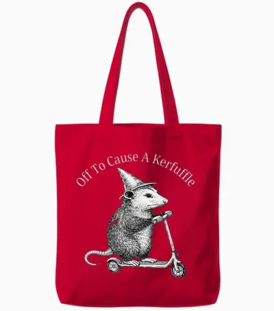 Possum off to Cause a Kerfuffle Tote Bags - Red